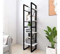 mtlskopl Custodia a libro a 4 posti, colore bianco, 40 x 30 x 140 cm, in legno e metallo, moderna, sottile, per living Room Bedroom Office Corridor