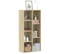 mtlskopl Custodia a libro a 7 strati, 50 x 25 x 105 cm, Sonoma Oak Wood-Composite Tall Slim Shelf 80 kg, Easy Clean Modern Organizer per Living Room Office Bedroom