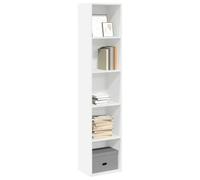 mtlskopl Custodia sottile a libro a 5 livelli, 40 x 30 x 189 cm, White Engineered Wood Modern Tall Corner Shelf for Living Room Office Bedroom Corridor