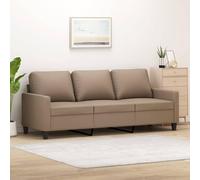 mtlskopl Divano 3 posti cappuccino marrone 198 cm ecopelle moderno divano angolare con struttura in metallo comodo divano per soggiorno camera da letto ufficio piccoli spazi
