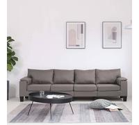 mtlskopl Divano 4 posti in tessuto tortora dal design moderno 42,7 kg 297 cm di larghezza linee pulite gambe nere piccolo divano salvaspazio per soggiorno corridoio camera da letto