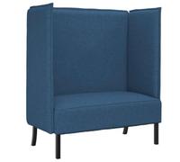 mtlskopl Divano a 2 posti con schienale alto, poltrona acustica per ufficio e lobby, moderna poltroncina da salotto con protezione privata, compatta e confortevole, 109 x 56 x 121 cm, blu