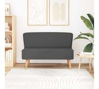 mtlskopl Divano a 2 posti, grigio scuro, 117 x 55,5 x 77 cm, in tessuto resistente, struttura in legno, piccolo divano letto, design moderno, comoda poltrona da lettura per soggiorno, ufficio, camera