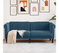 mtlskopl Divano a 2 posti in velluto blu, 182 x 77 x 74 cm, moderno divano a due posti con spessa imbottitura in schiuma per soggiorno, corridoio, camera da letto, piccoli spazi