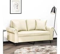 mtlskopl Divano a 2 posti, larghezza 152 cm, in ecopelle, con cuscino decorativo, design moderno, struttura in metallo, per soggiorno, camera da letto, ufficio