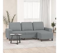 mtlskopl Divano a 3 posti, grigio chiaro, 214 cm, con sgabello, moderno effetto lino, ristrutturare, piccolo soggiorno modulare, comodo e compatto per Living Room Bedroom Ufficio