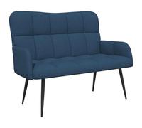 mtlskopl Divano a due posti blu, divano compatto a 2 posti per soggiorno e camera da letto, rivestimento in tessuto con gambe in metallo stabili, 115 x 61 x 87 cm, design elegante per piccoli spazi