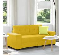 mtlskopl Divano a due posti giallo, 181 x 77 cm, in velluto con braccioli in legno, design moderno, robusto e comodo, per piccolo soggiorno, camera da letto, ufficio