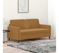 mtlskopl Divano a due posti in velluto, marrone, 158 x 77 x 80 cm, con struttura in metallo, design moderno e seduta imbottita, comodo piccolo divano per Living Room Bedroom Corridoio