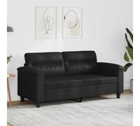 mtlskopl Divano a due posti, nero, 170 cm, tessuto in microfibra, design moderno, robusto e confortevole, per soggiorno, camera da letto, ufficio, piccoli spazi