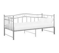 mtlskopl Divano allungabile, 90 x 200 cm, grigio e metallo, salvaspazio, per soggiorno, camera da letto, camera dei ragazzi, robusto e moderno design per piccoli spazi
