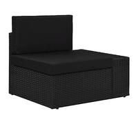 mtlskopl Divano angolare da giardino modulare nero, 78,5 x 65,5 x 52 cm, in rattan PE resistente alle intemperie, per balcone, terrazza e piccole sale all'aperto