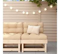 mtlskopl Divano centrale in pino 61 x 60,5 x 62 cm, effetto doghe beige, cuscino per esterni, modulare, balcone, terrazza, mobili da giardino, salotto, piccolo, robusto, resistente alle intemperie