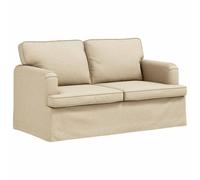 mtlskopl Divano color crema, 144 x 80 x 85 cm, modulare a 2 posti, con rivestimento in tessuto, divano ergonomico con base in plastica nera e struttura in metallo, per soggiorno e camera da letto