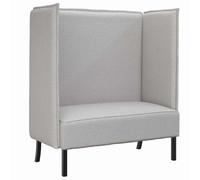 mtlskopl Divano con schienale alto a 2 posti, divano acustico per ufficio e co-lavoro, moderno divano lounge con schienale alto per la privacy, grigio nuvola, 109 x 56 x 121 cm, tessuto e gambe in