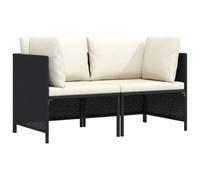 mtlskopl Divano da giardino a 2 posti, 60 x 60 x 60 cm, in rattan sintetico, resistente alle intemperie, con cuscino bianco crema, salvaspazio, per piccoli balconi, terrazze, giardini d'inverno