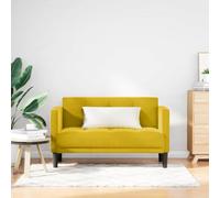 mtlskopl Divano doppio velluto giallo, 124 x 67 cm, con piume e schiuma, design moderno, struttura robusta fino a 220 kg, portata per soggiorno, camera da letto, corridoio