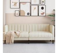 mtlskopl Divano in lino a 2 posti, 176 x 76,5 x 74,5 cm, moderno divano a due posti con gambe in legno e sedili imbottiti per piccoli soggiorno, corridoio e camera dei ragazzi