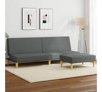mtlskopl Divano letto a 2 posti con poggiapiedi, grigio scuro, velluto, 224 x 84,5 x 70 cm, schienale regolabile, design moderno, robusto e comodo, per soggiorno, camera degli ospiti e piccoli spazi