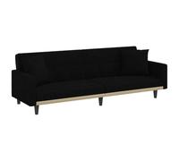 mtlskopl Divano letto con funzione letto, divano letto a 3 posti, nero, divano pieghevole con schienale regolabile, include 2 cuscini, 220 x 89 x 70 cm, rivestimento in tessuto resistente