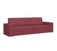 mtlskopl Divano letto rosso vino, divano a 3 posti con funzione letto, moderno divano funzionale in tessuto con struttura in metallo, divano pieghevole per soggiorno e camera degli ospiti, 245 x 78 x