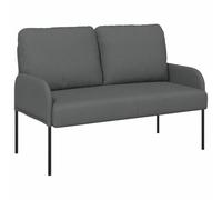 mtlskopl Divano moderno da 110 cm, piccolo divano a 2 posti per soggiorno, divano imbottito compatto, grigio scuro, telaio in compensato con gambe in metallo, design minimalista per piccoli spazi
