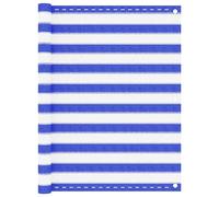 mtlskopl Frangivista per balcone, 120 x 400 cm, blu e bianco, copertura per balcone in tessuto HDPE traspirante con occhielli in alluminio e corda di fissaggio per il balcone