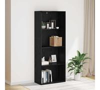 mtlskopl Freestanding Tall Bookcase 60 x 30 x 151,5 cm Modern Black Oaklook Corner Shelf Storage Unit with 2 Shelves Lightweight Yet Stable for Living Room Home Office Corridor Bedroom