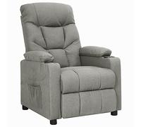 mtlskopl Grigio chiaro Poltrona relax 73 × 94 × 101,5 cm, 3 posizioni, poliestere, legno/metallo, per soggiorno/camera da letto o ufficio