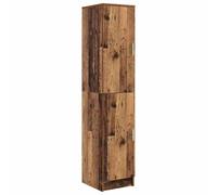 mtlskopl High Slim Highboard in legno anticato 35 x 39 x 168 cm, in legno massiccio, moderna credenza con 2 ante, ampio spazio di archiviazione, sottile e stabile, per corridoio, soggiorno, ufficio