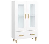 mtlskopl Highboard bianco, 70 x 31 x 115 cm, in legno con cassetto e 2 scomparti, moderna credenza per cucina, soggiorno, corridoio e ufficio
