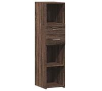 mtlskopl Highboard marrone effetto quercia, 30 x 42,5 x 124 cm, in materiale di legno, senza tempo, con supporto a parete, cassettiera salvaspazio per corridoio, soggiorno, ufficio