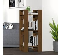 mtlskopl Honey-Brown Solid Pine Bookcase 41 x 35 x 91 cm Rustic Shelf Room Divider Scaffale per Living Room Bedroom Office