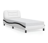 mtlskopl Hvar - Struttura per letto con testiera in ecopelle, 90 x 200 cm, design moderno a forma d'onda, per camera dei ragazzi, camera degli ospiti, camera da letto