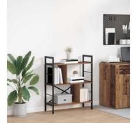 mtlskopl Industrial - Libreria 75 x 30 x 91 cm, in legno antico e acciaio, robusto scaffale con 5 livelli, stile loft Shelf for Living Room Office Bedroom