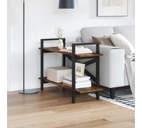 mtlskopl Industrial Libreria Smoked Oak 100 x 33,5 x 64 cm, in legno con 2 scomparti, robusto telaio in acciaio, moderno Shelf for Living Room Bedroom Home Office