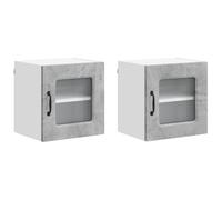 mtlskopl Kalmar - Armadio da cucina, set da 2 pezzi, grigio cemento, 40 x 31 x 40 cm, in legno moderno, con ampio spazio per cucina, sala da pranzo, corridoio
