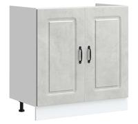 mtlskopl Kalmar - Mobile sottolavello, 80 x 46 x 81,5 cm, grigio cemento, in legno con piedini regolabili in altezza, robusto mobile da cucina con portata di 60 kg, per cucine moderne