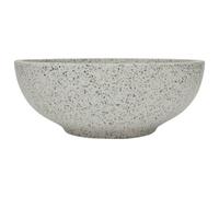mtlskopl Lavabo da appoggio grigio, rotondo, Ø 41 x 14 cm, elegante lavabo in ceramica per bagno e WC degli ospiti, lavello vintage, senza rubinetto e scarico