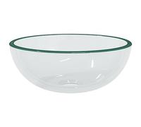 mtlskopl Lavabo da appoggio in vetro temperato, rotondo, 30 x 12 cm, lavabo trasparente per bagno e WC degli ospiti, vaschetta con vetro spesso 1,2 cm e scarico di 4,5 cm