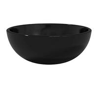 mtlskopl Lavabo da appoggio nero, in vetro temperato, rotondo, 30 x 12 cm, per bagno e WC degli ospiti, elegante vaschetta con vetro spesso 1,2 cm e scarico di 4,5 cm