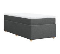 mtlskopl Letto a molle, 100 x 200 cm, grigio scuro, tessuto a molle insacchettate, materasso e topper, 3 pezzi, design moderno, per camera da letto e camera degli ospiti, ergonomico, media resistenza