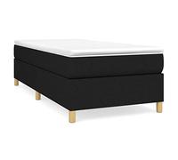 mtlskopl Letto a molle 100 x 200 cm, nero con materasso e topper, set completo, moderno rivestimento in tessuto, molle insacchettate per un comfort confortevole, camera da letto, camera degli ospiti