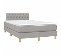 mtlskopl Letto a molle, 120 x 190 cm, grigio chiaro, tessuto con materasso a molle insacchettate e topper, design moderno per camera dei ragazzi e degli ospiti, comfort per dormire sulla schiena o