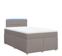 mtlskopl Letto a molle, 120 x 200 cm, con materasso e rivestimento in tessuto LED, colore tortora, moderno sistema di sonno per camera da letto, camera degli ospiti, durevole e confortevole per notti