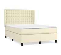 mtlskopl Letto a molle, 140 x 190 cm, con materasso a molle insacchettate e topper, letto imbottito in ecopelle con testiera regolabile, letto matrimoniale per chi dorme sulla pancia e sulla schiena