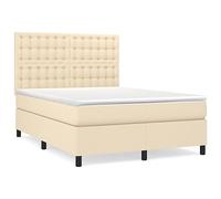 mtlskopl Letto a molle, 140 x 200 cm, con materasso a molle insacchettate e topper, testiera regolabile in altezza, moderno letto per ospiti e camera da letto