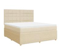 mtlskopl Letto a molle 180 x 200 cm, con materasso e cuscino, testiera regolabile in altezza, nucleo a molle insacchettate di media resistenza, poliestere, camera da letto e ospiti
