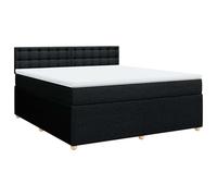 mtlskopl Letto a molle 180 x 200 cm, nero, con materasso a molle insacchettate e topper, rivestimento in legno di pino massiccio, design moderno e stabilità, comfort per camera da letto e camera degli