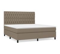 mtlskopl Letto a molle 180 x 200 cm, tortora con materasso a molle insacchettate e topper, testiera regolabile in altezza, moderno divano letto, set completo per camera da letto e camera degli ospiti